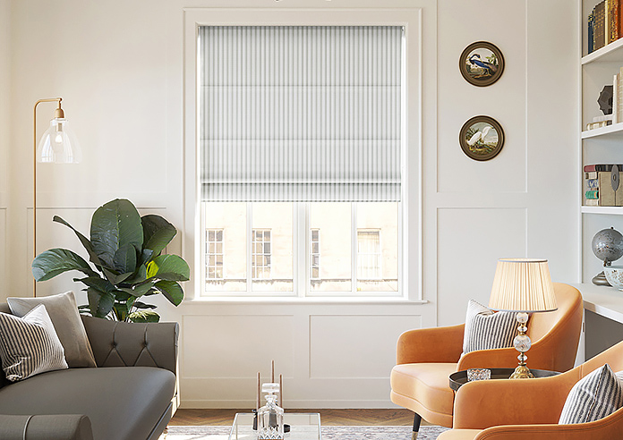 Lace Stripes, Grey - Twist&Fit Roman Blind - Image 3